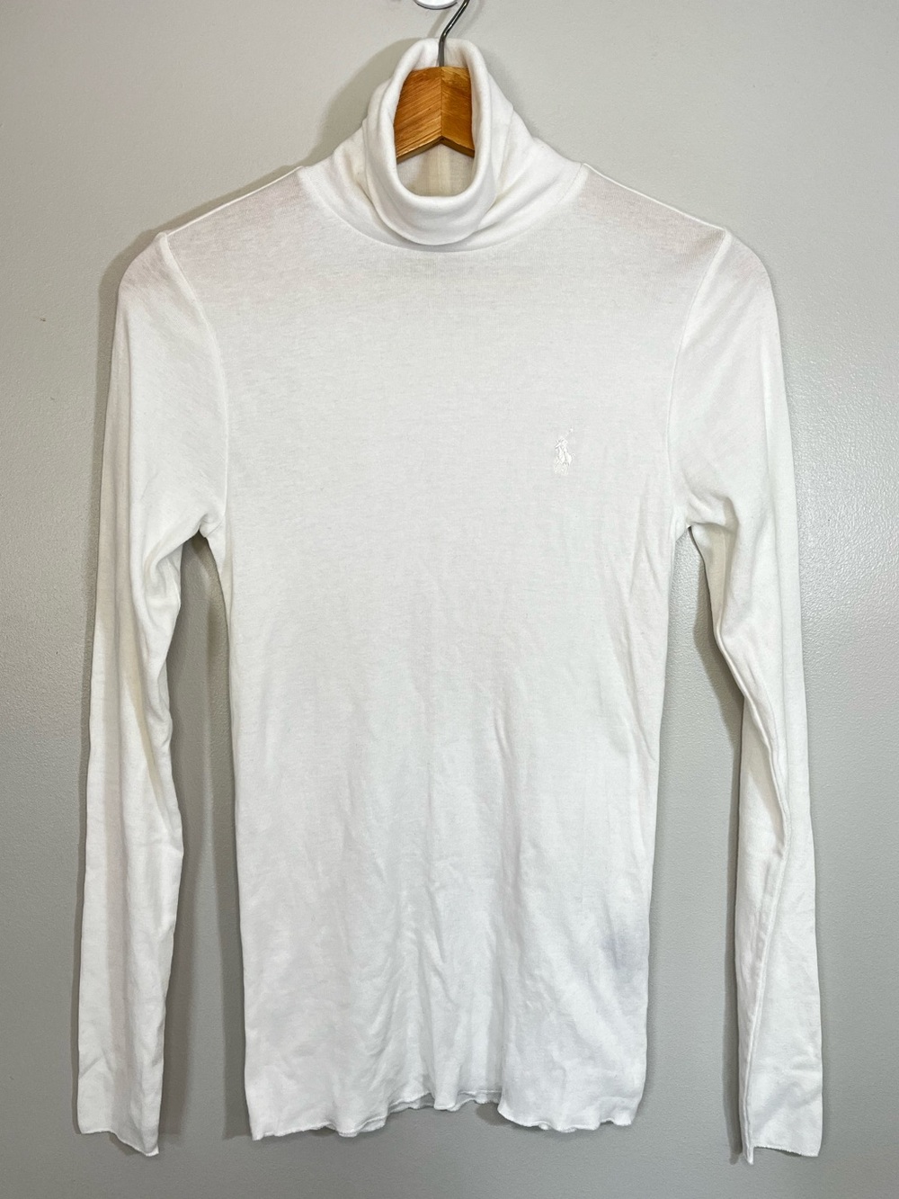 New Ralph Lauren Classic White Cotton Turtleneck Women’s Medium
